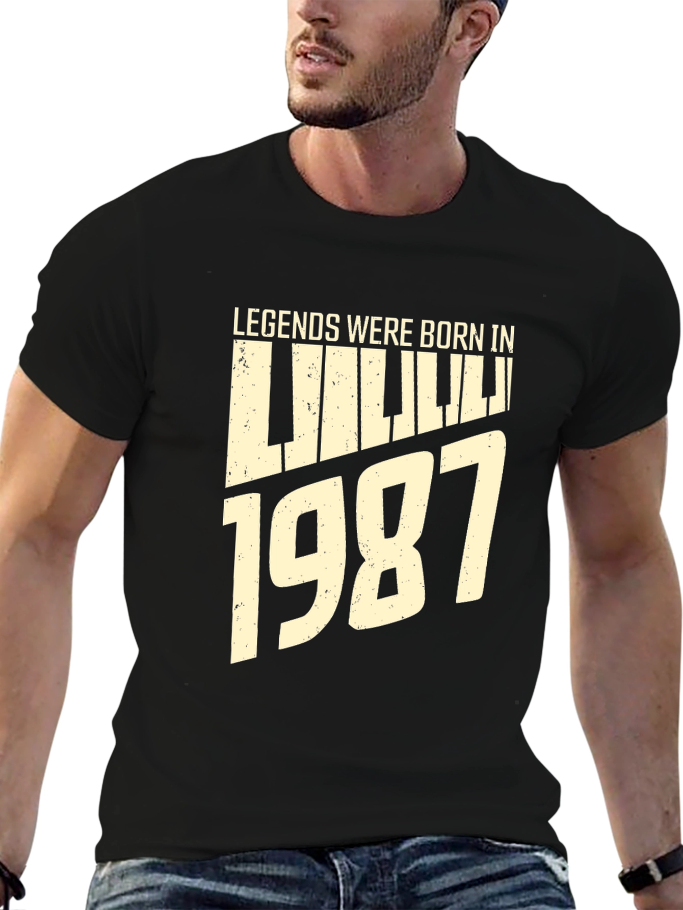 Black Legends Born in 1987 Black T-Shirt view 6