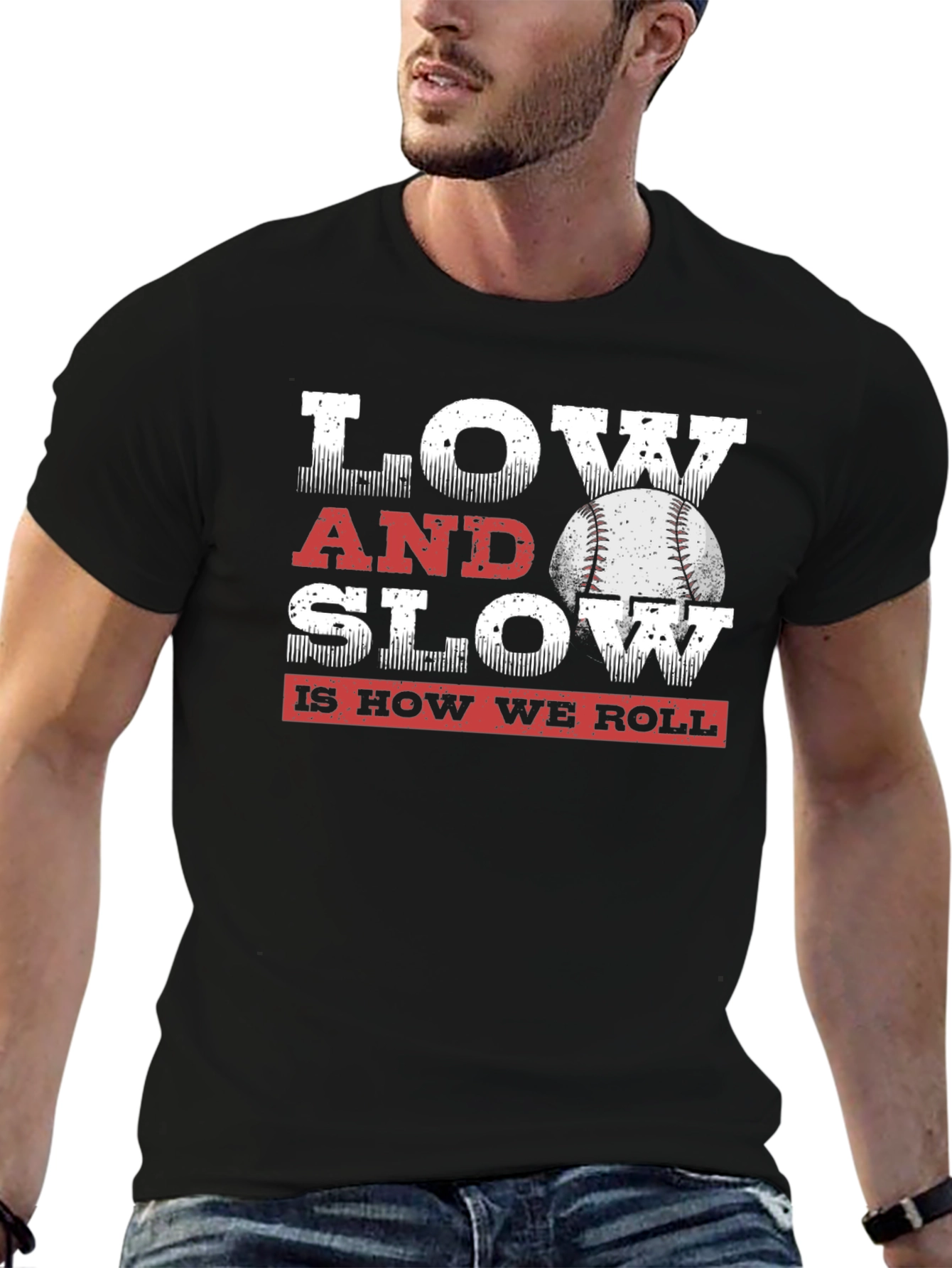 Black Low & Slow Baseball T-Shirt view 6