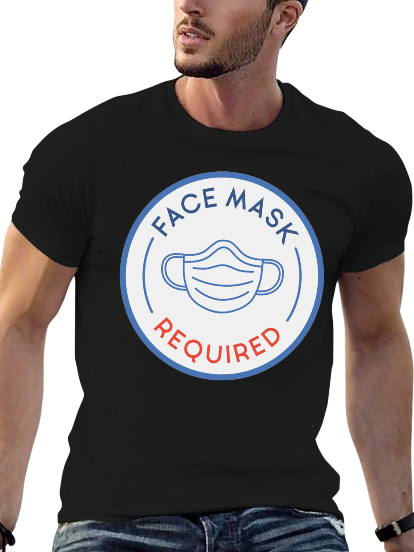 Black Face Mask Required Graphic T-Shirt - Stay Safe & Stylish view 6