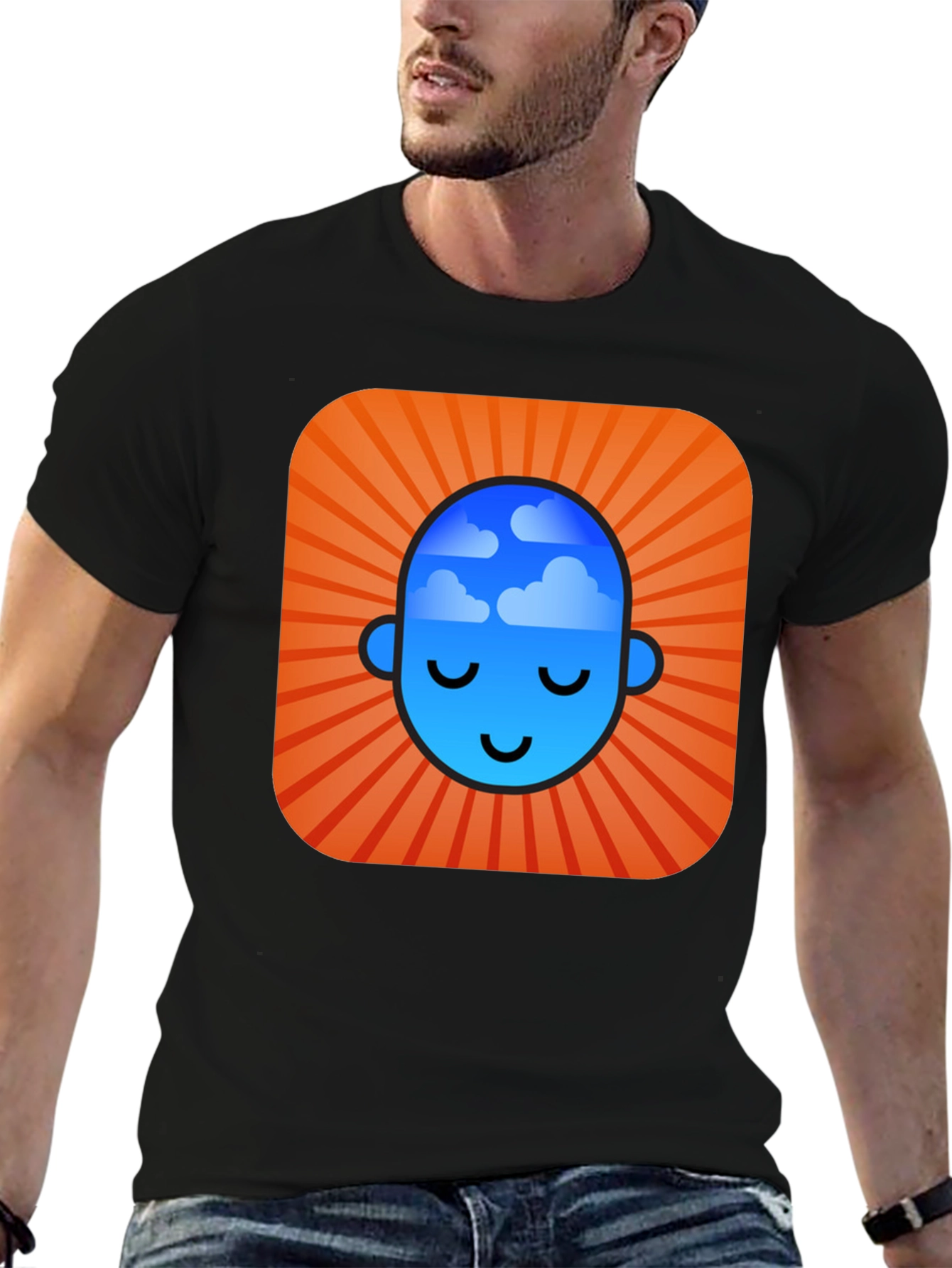 Black Zen Mind T-Shirt - Cloud Head Graphic Tee view 6