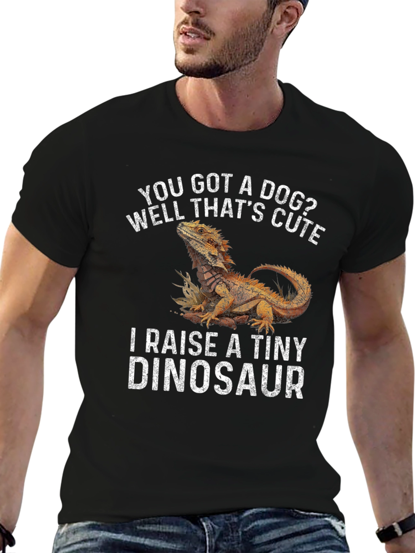 Black Bearded Dragon Owner T-Shirt - Raise a Tiny Dinosaur view 6