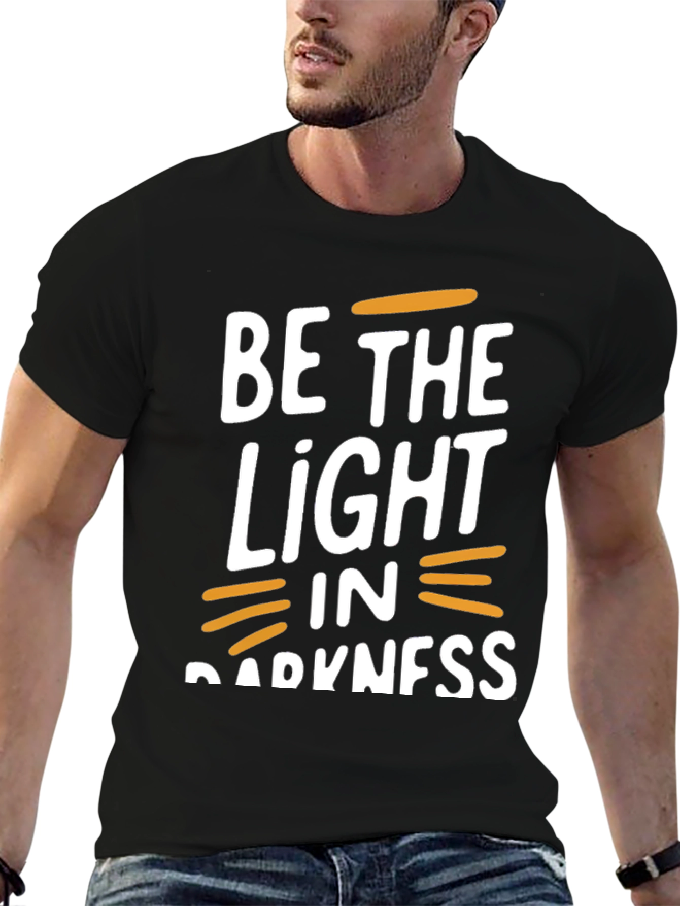 Black Be The Light In Darkness Graphic T-Shirt view 6
