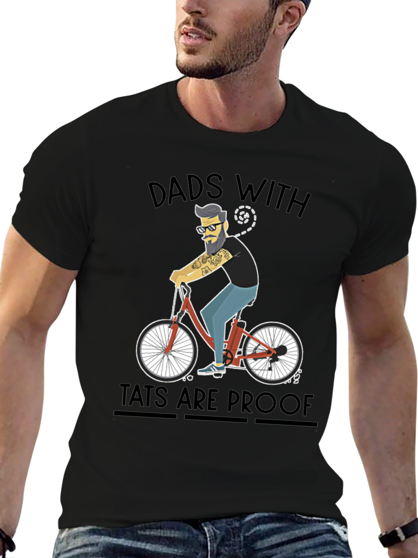 Black Dads with Tattoos T-Shirt - Cool Graphic Tee view 6