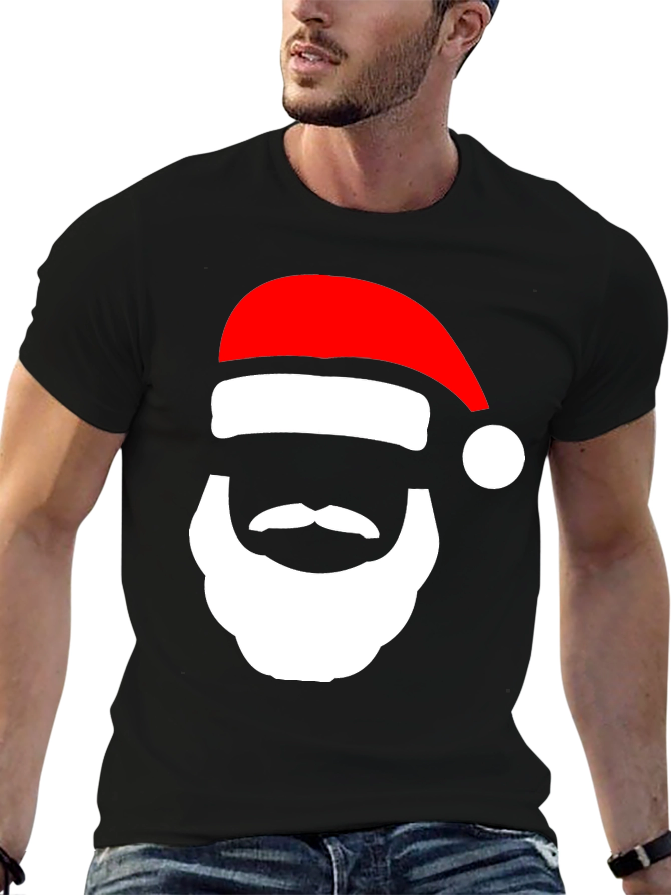 Festive Santa Face Graphic Tee - Holiday Cheer! - 6
