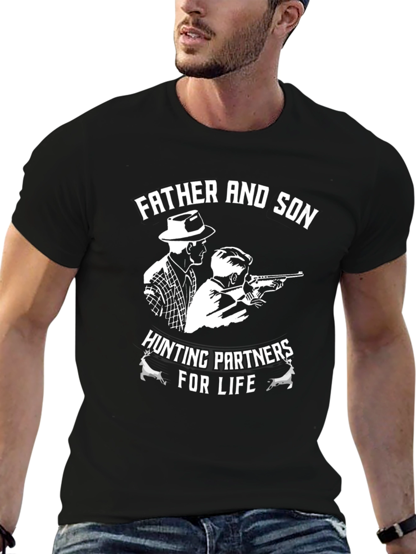 Black Father & Son Hunting Partners T-Shirt view 6