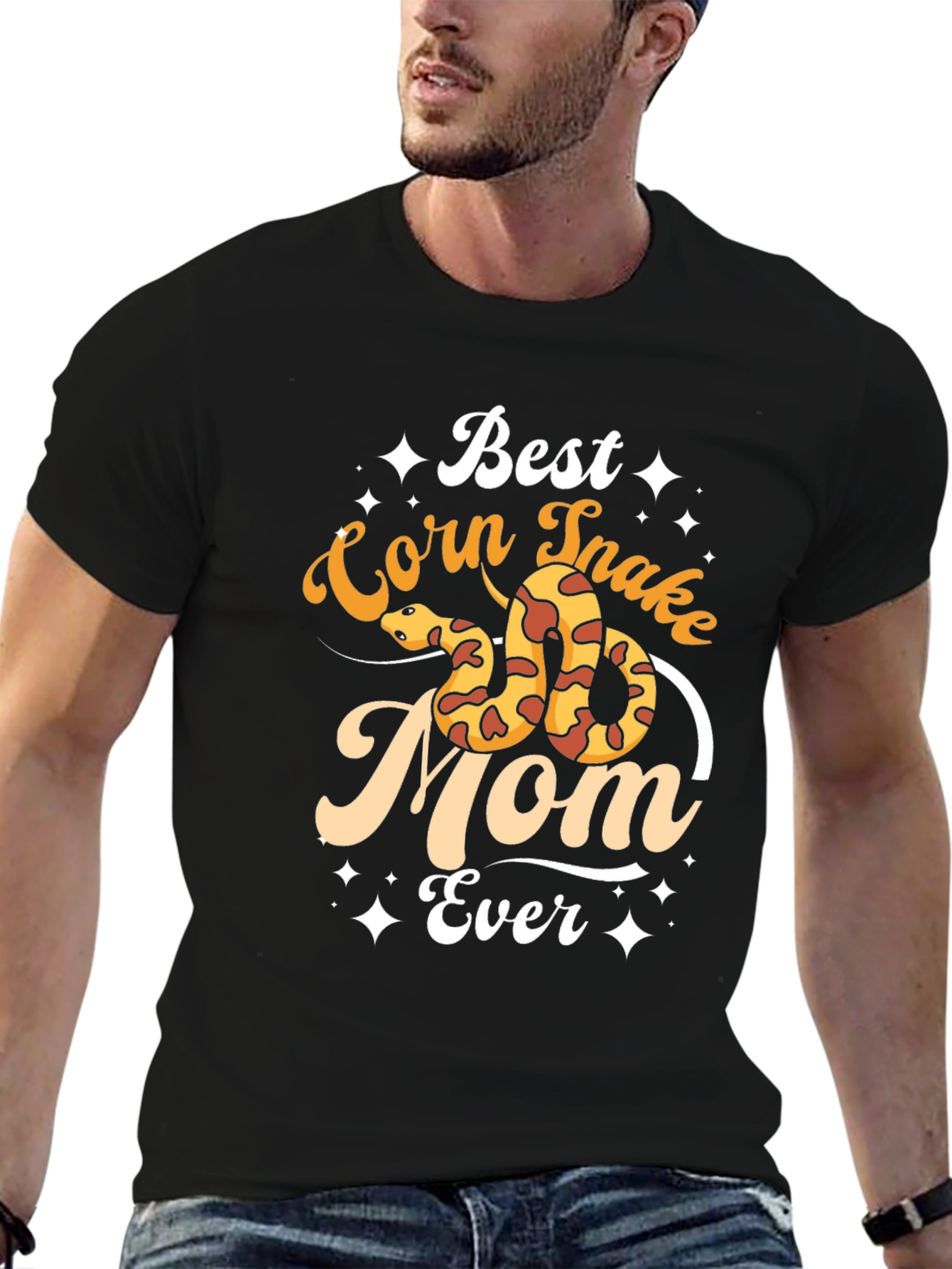 Black Best Corn Snake Mom Ever T-Shirt view 6