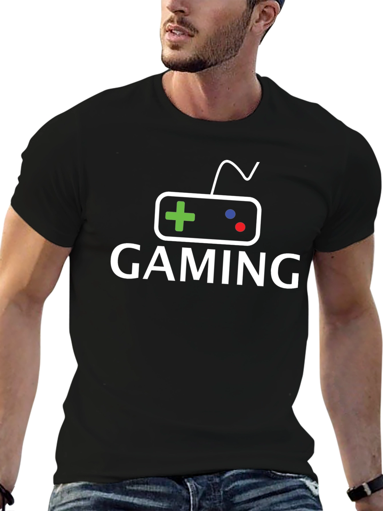 Black Gaming Controller T-Shirt - Black view 6