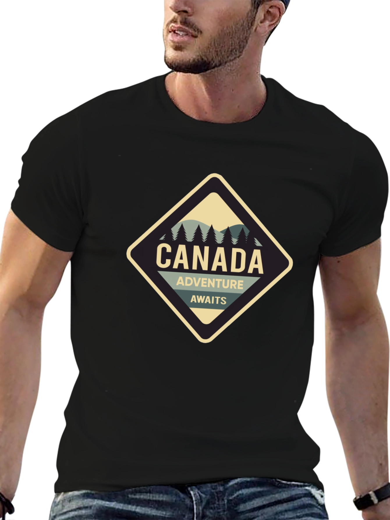 Black Canada Adventure Awaits Graphic T-Shirt view 6