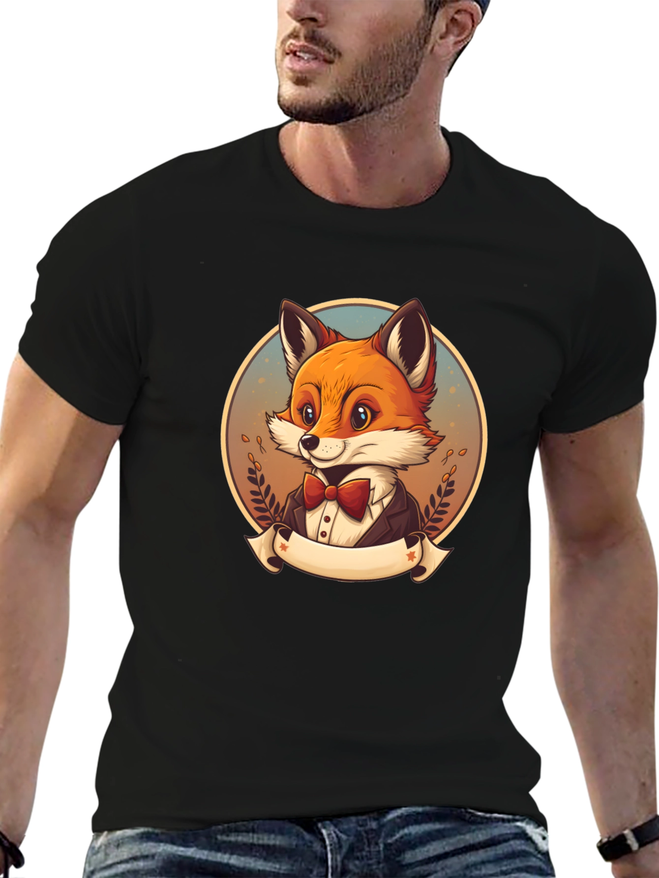 Black Fox in Suit Graphic Tee - Stylish & Fun view 6