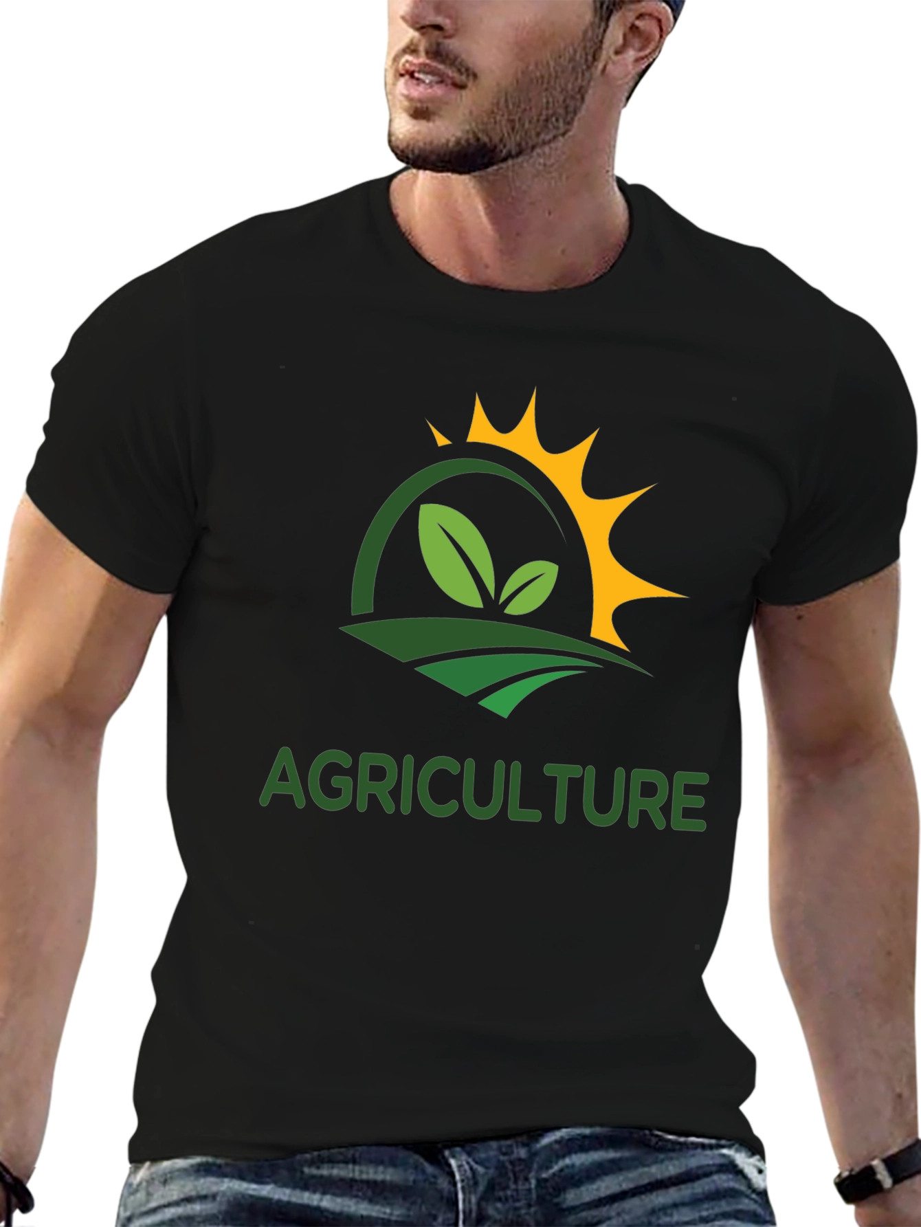 Black Agriculture Graphic T-Shirt - Farm & Nature Design view 6