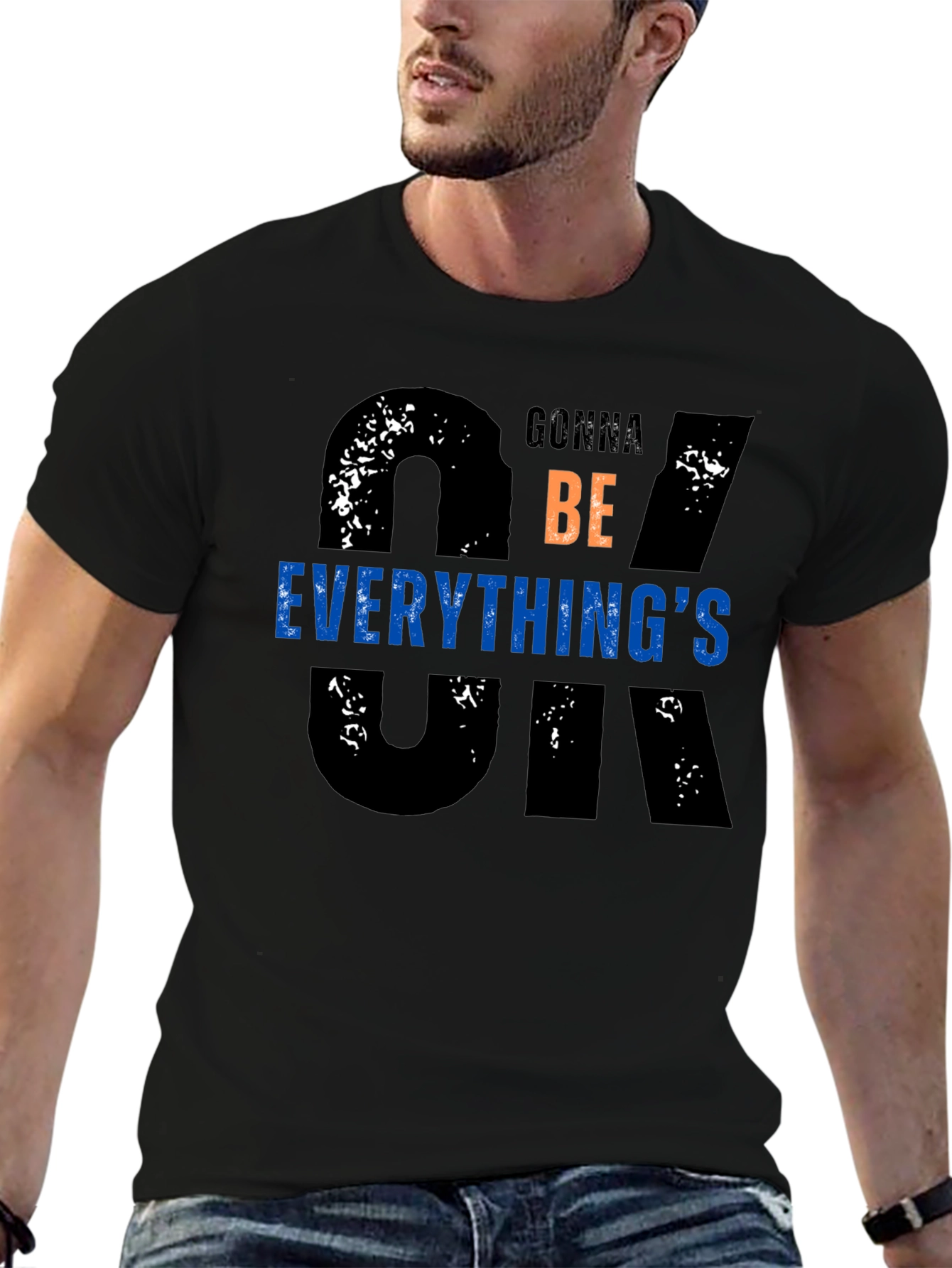 Black Everything's OK Graphic T-Shirt view 6