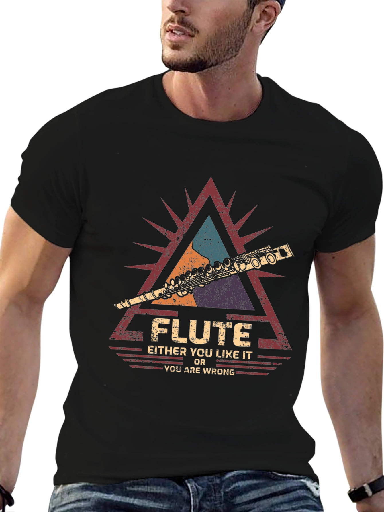Black Flute Lover T-Shirt - Funny Music Gift view 6