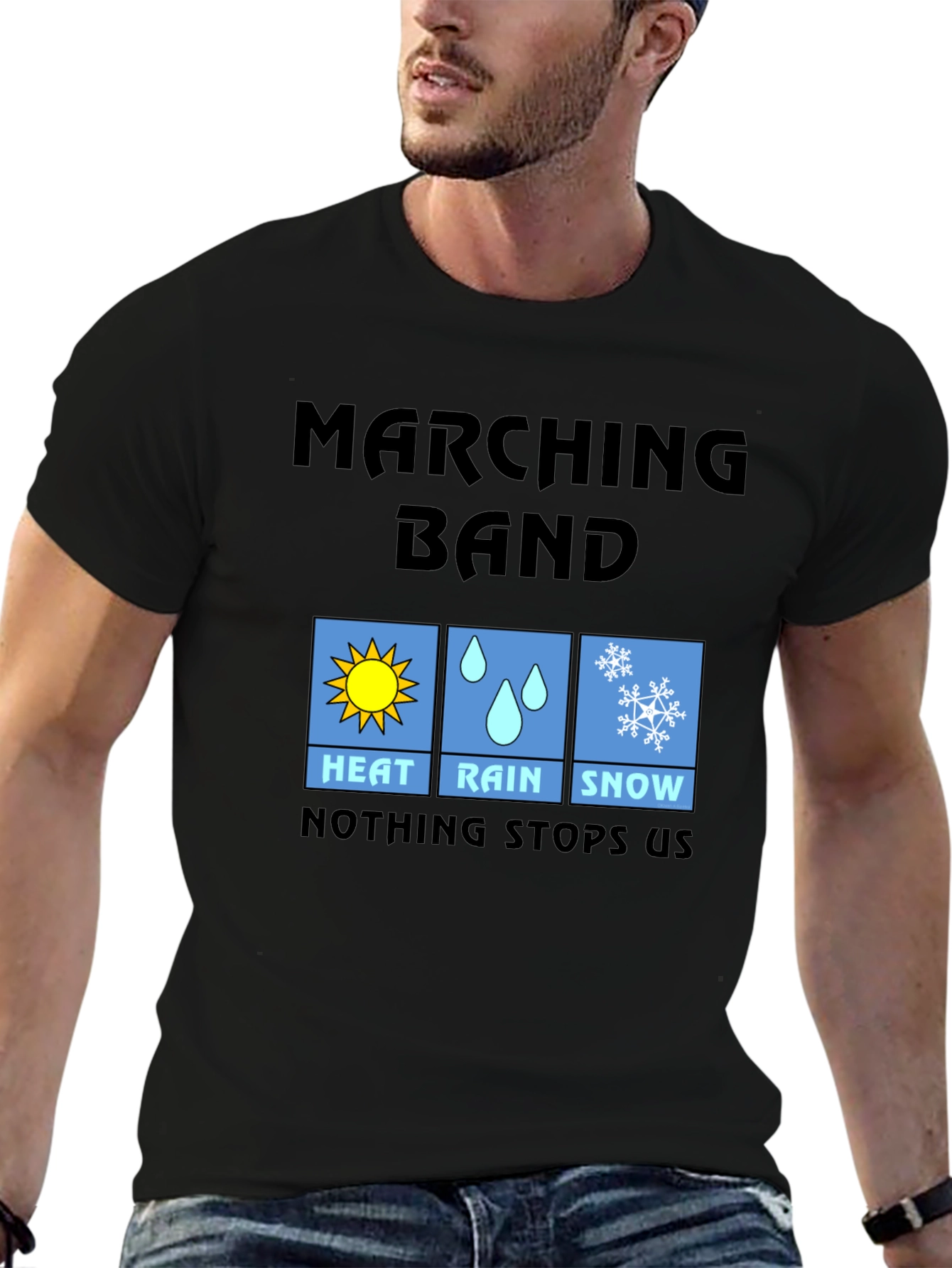 Black Marching Band Weather T-Shirt view 6