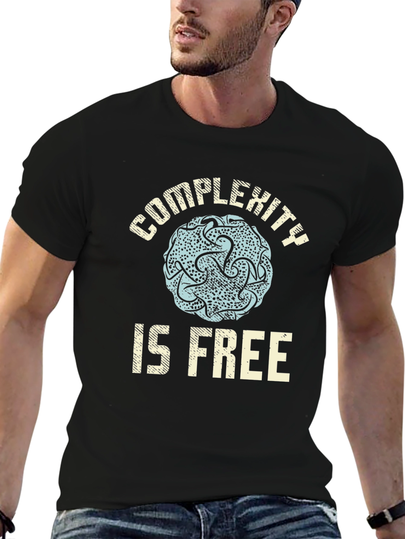 Black Complexity is Free Graphic Tee - Black Casual T-Shirt view 6
