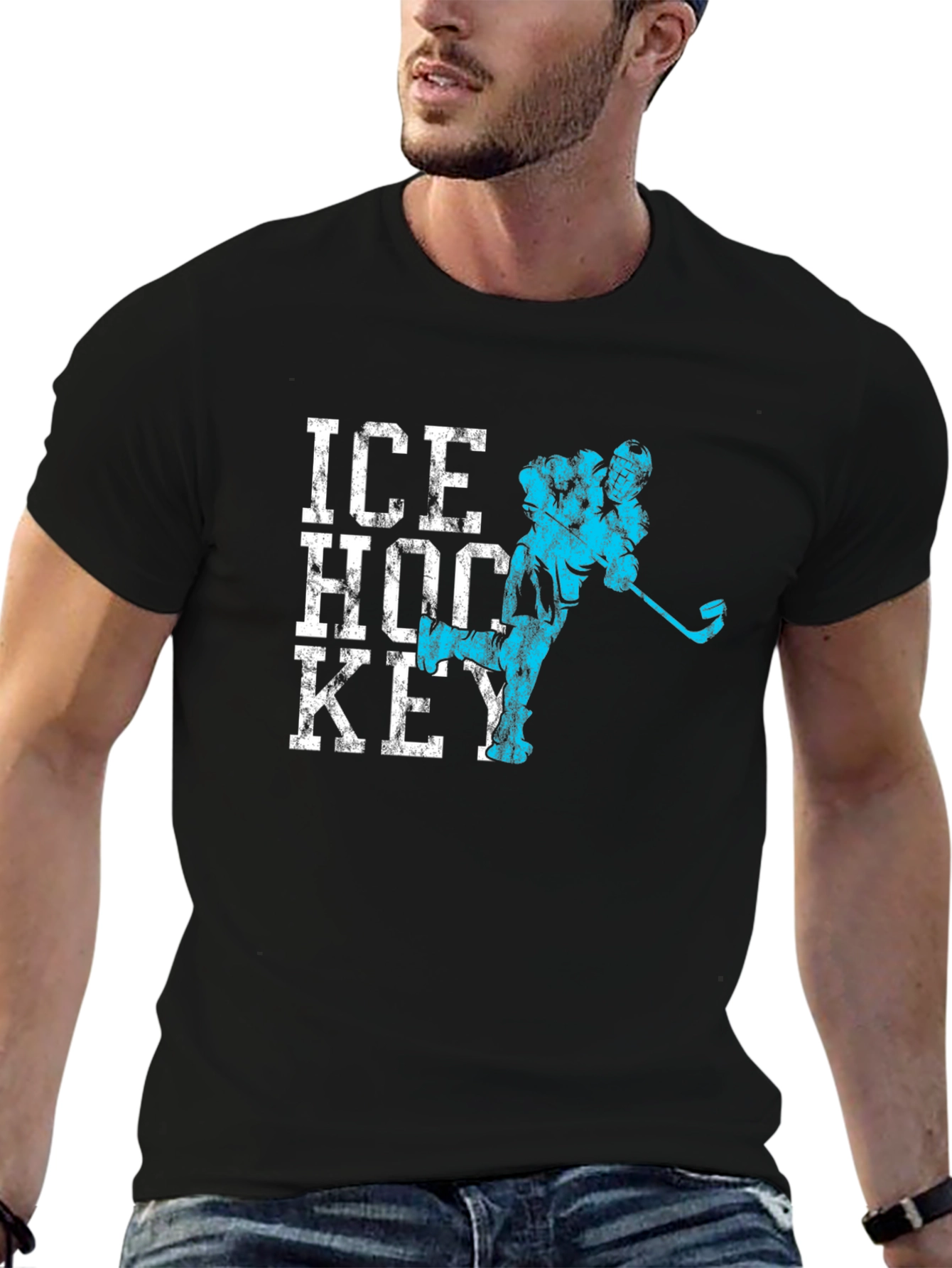 Black Ice Hockey Graphic T-Shirt view 6