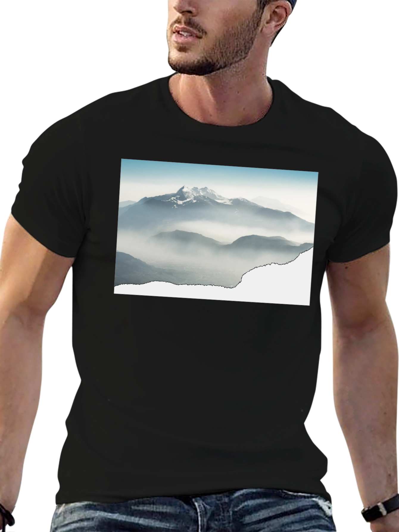 Black Mountains Graphic Black T-Shirt view 6