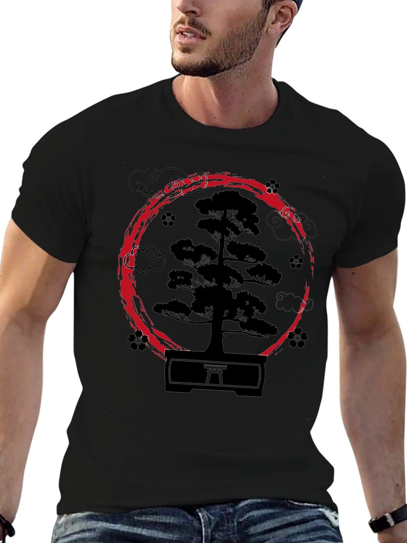Black Zen Bonsai Tree Graphic Tee - Japanese Art Shirt view 6