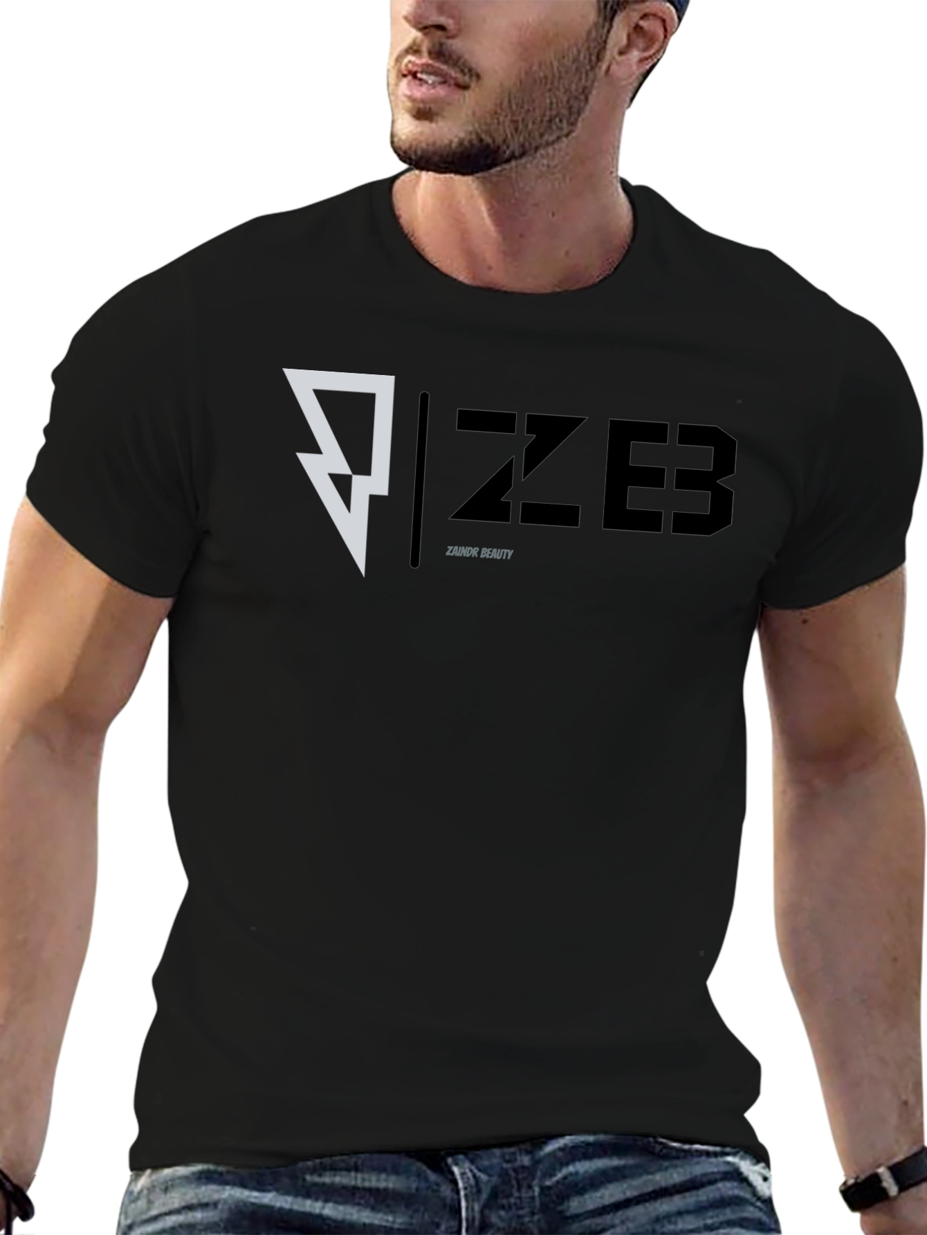 Black ZZ ZEB Zainor Beauty Graphic T-Shirt - Modern Design view 6