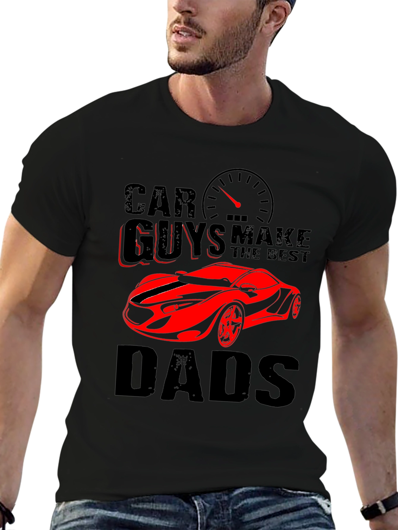 Black Car Guys Make the Best Dads Graphic T-Shirt view 6