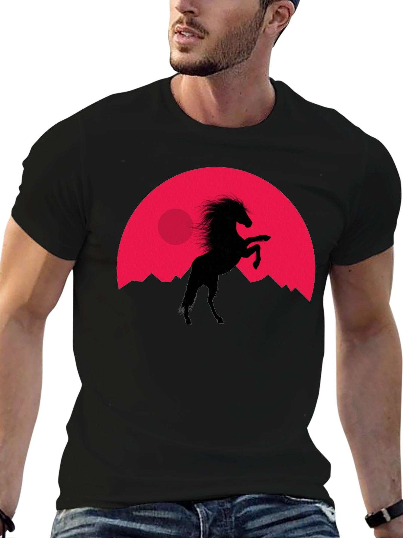 Black Horse Silhouette Tee - Black T-Shirt view 6
