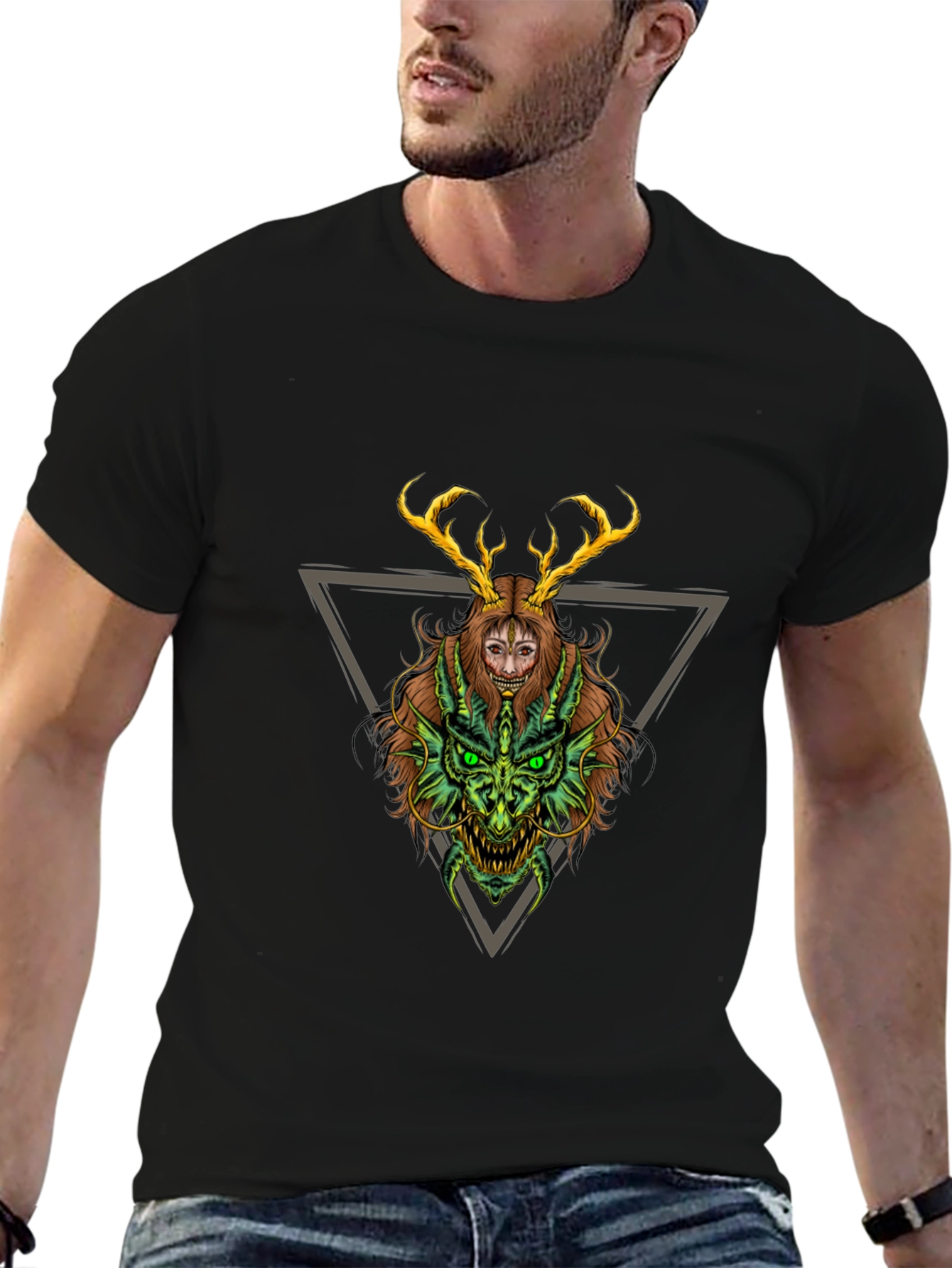 Black Mystic Demon Graphic T-Shirt view 6