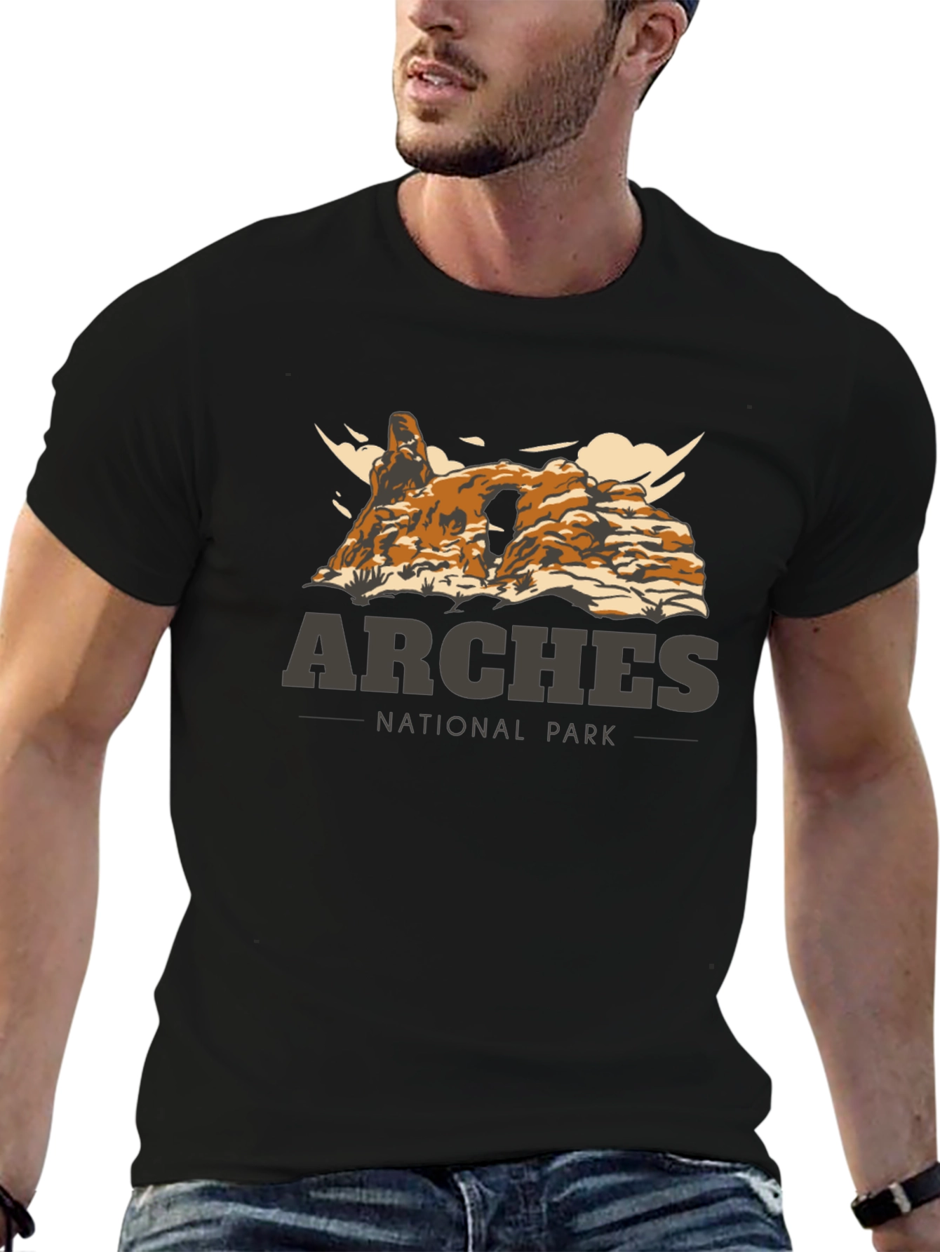 Black Arches National Park Graphic T-Shirt view 6