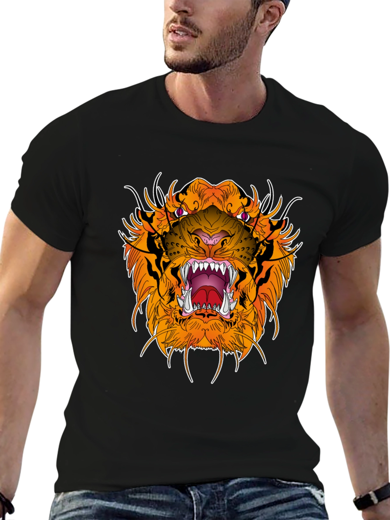 Black Black Tiger Graphic Tee - Fierce Style view 6