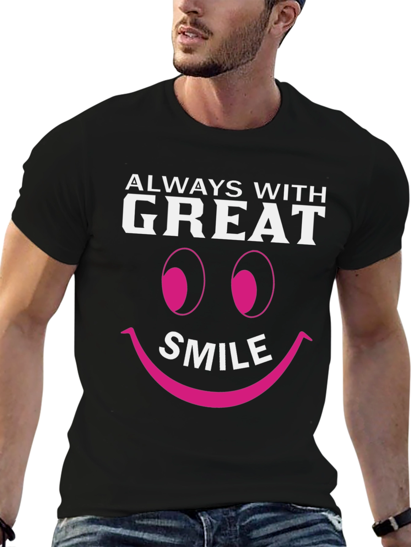 Black Great Smile Graphic T-Shirt - Black view 6