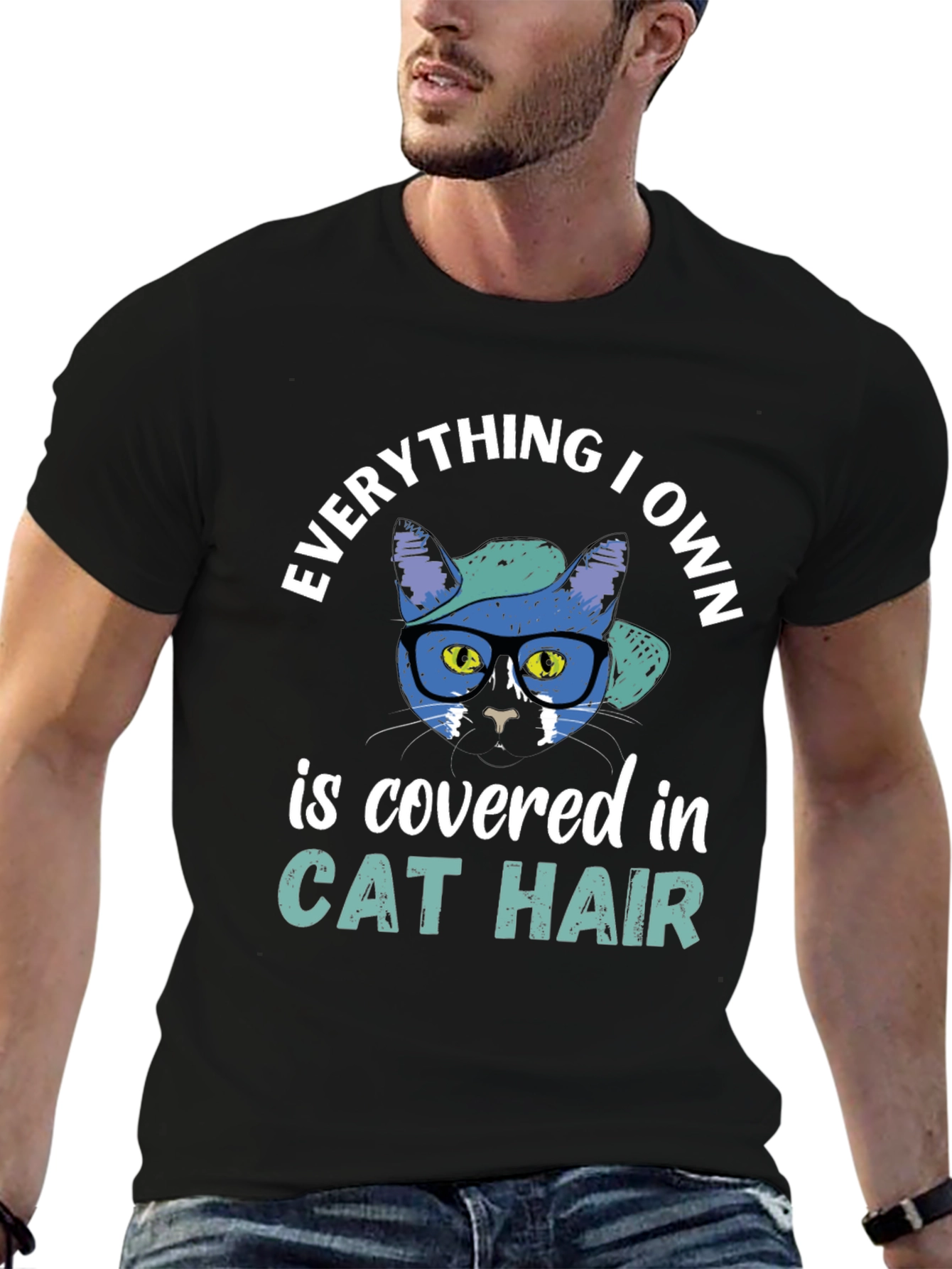 Black Cat Hair Graphic Tee - Everything I Own view 6