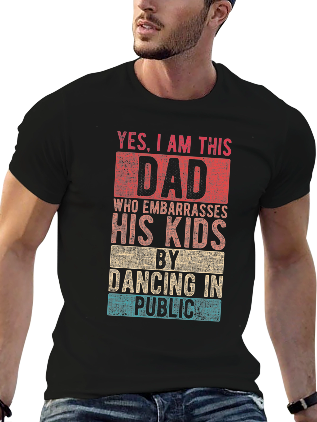 Black Funny Dad Dancing T-Shirt  view 6