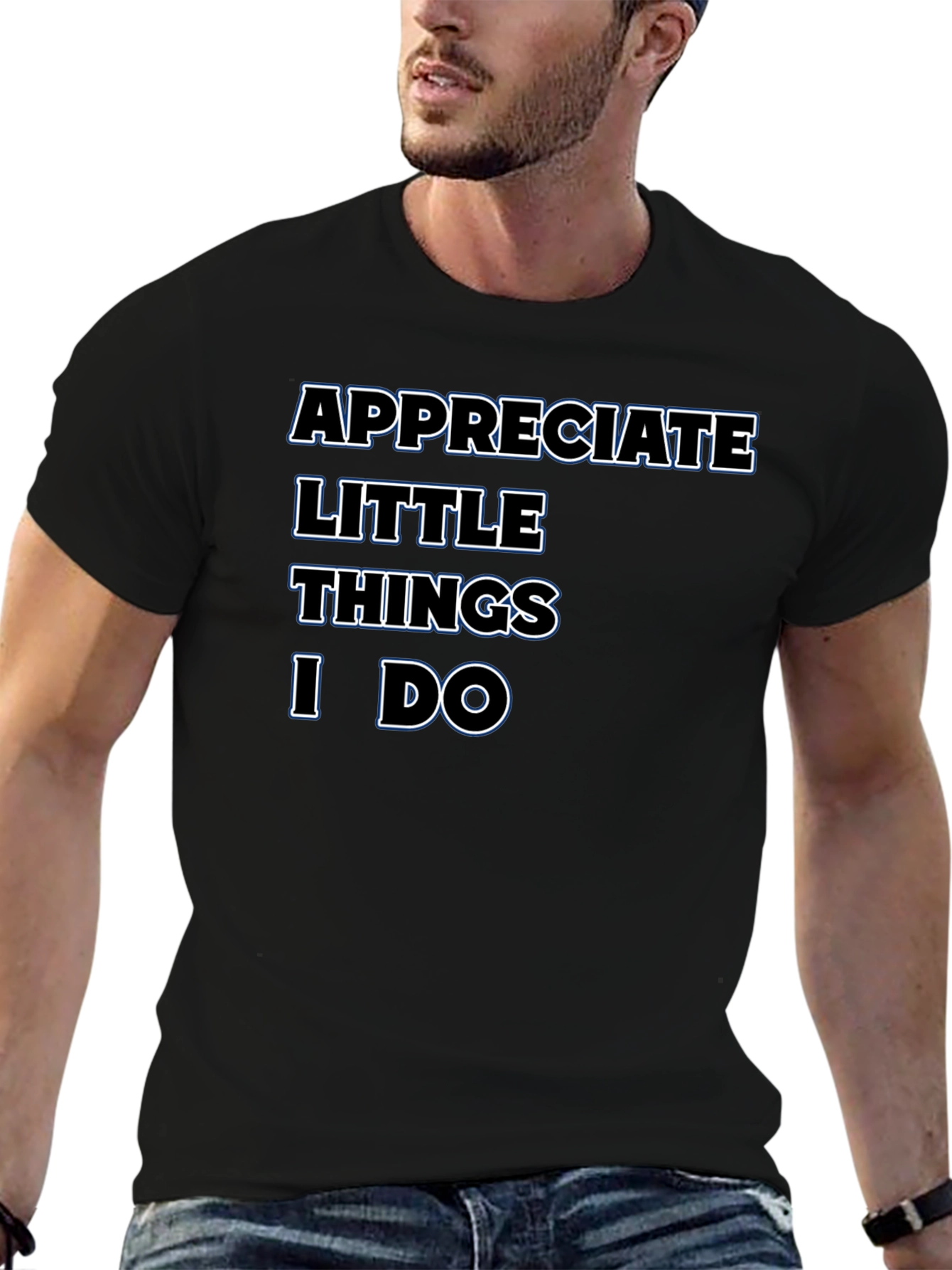 Black Appreciate Little Things Graphic Tee view 6