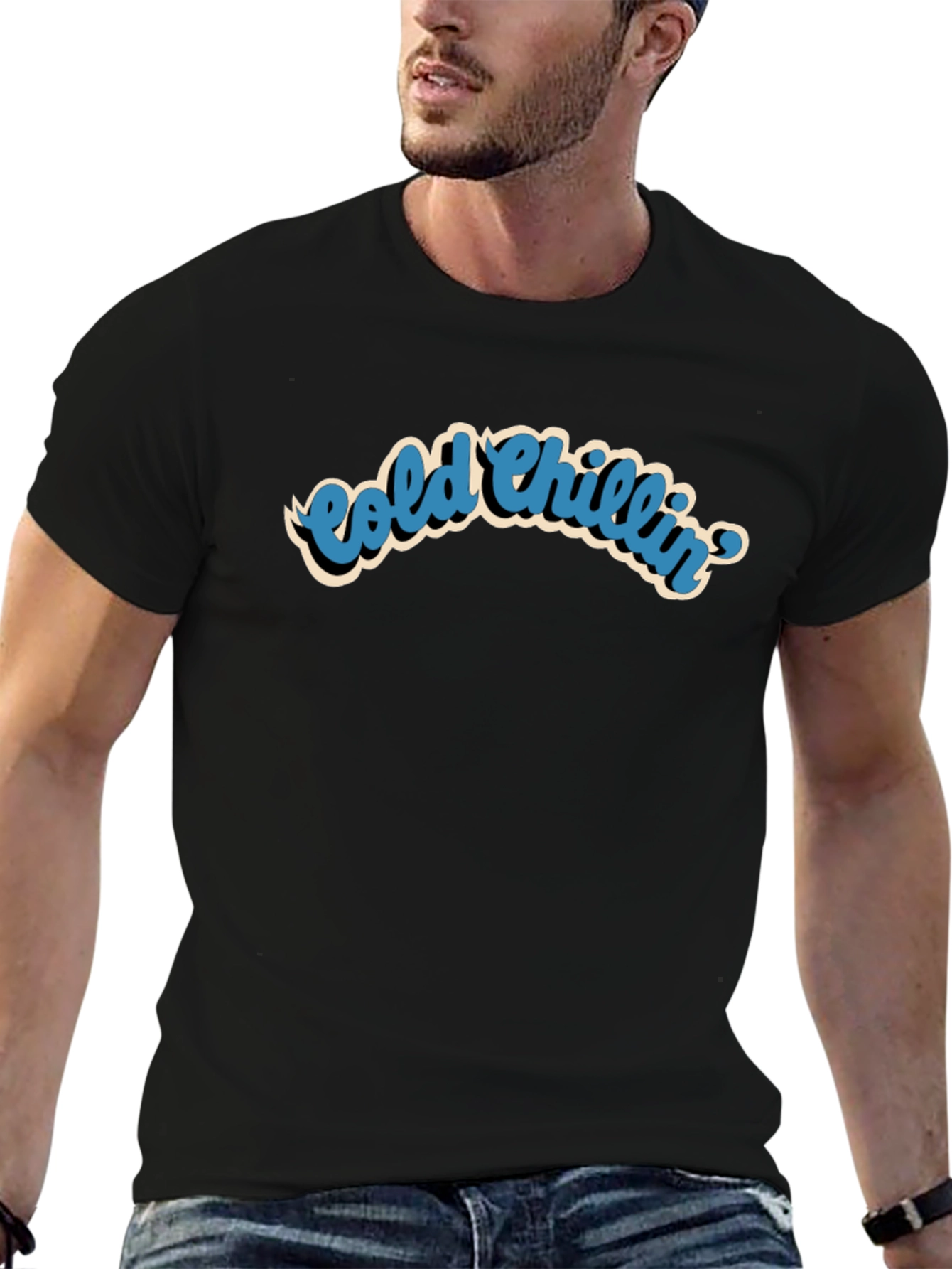 Black Cold Chillin' Graphic T-Shirt view 6