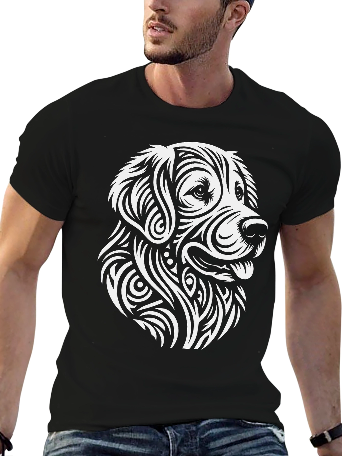 Black Dog Graphic Tee - Black Cotton Blend view 6