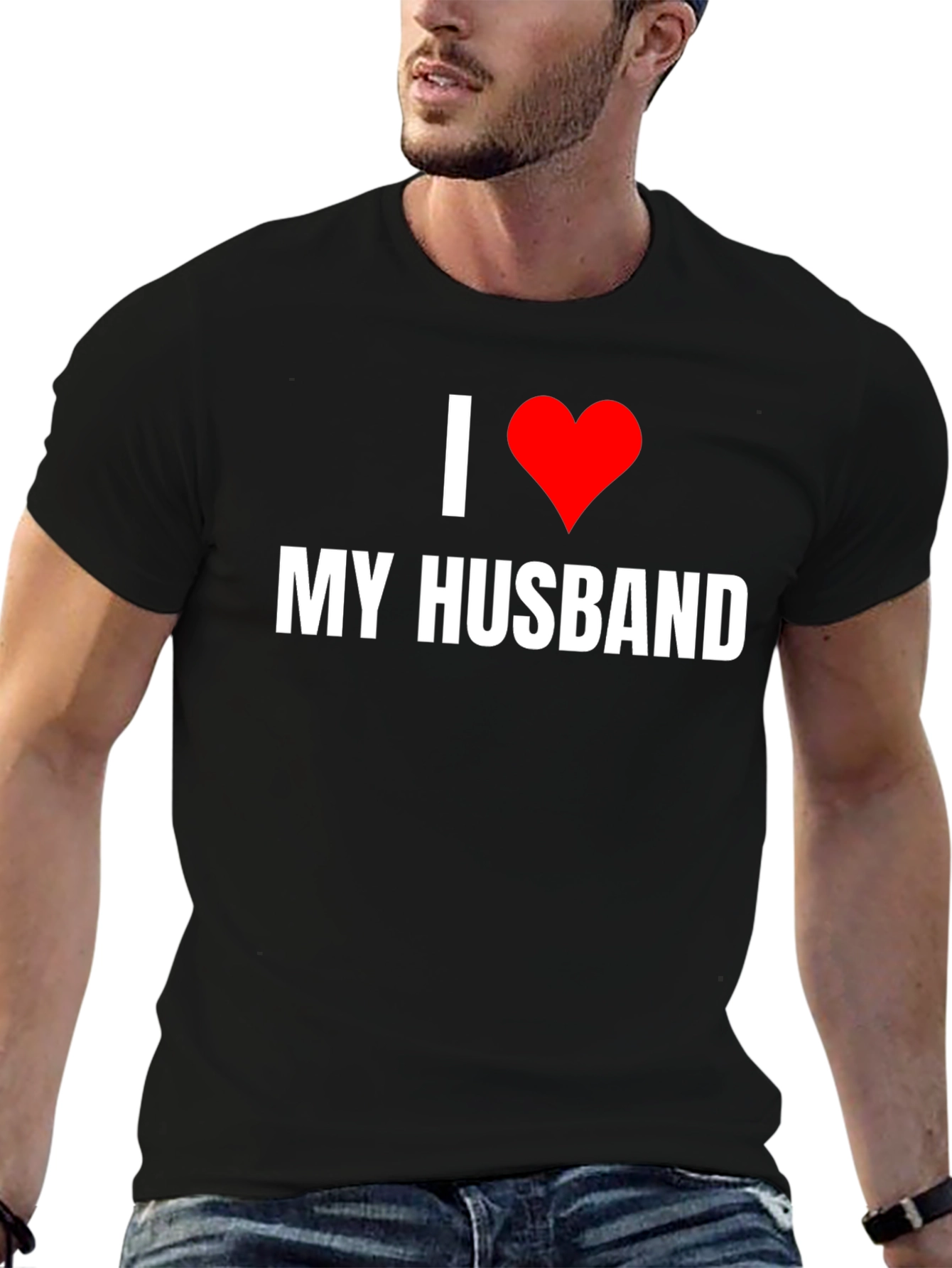 Black I Love My Husband Graphic Tee - Novelty T-Shirt view 6