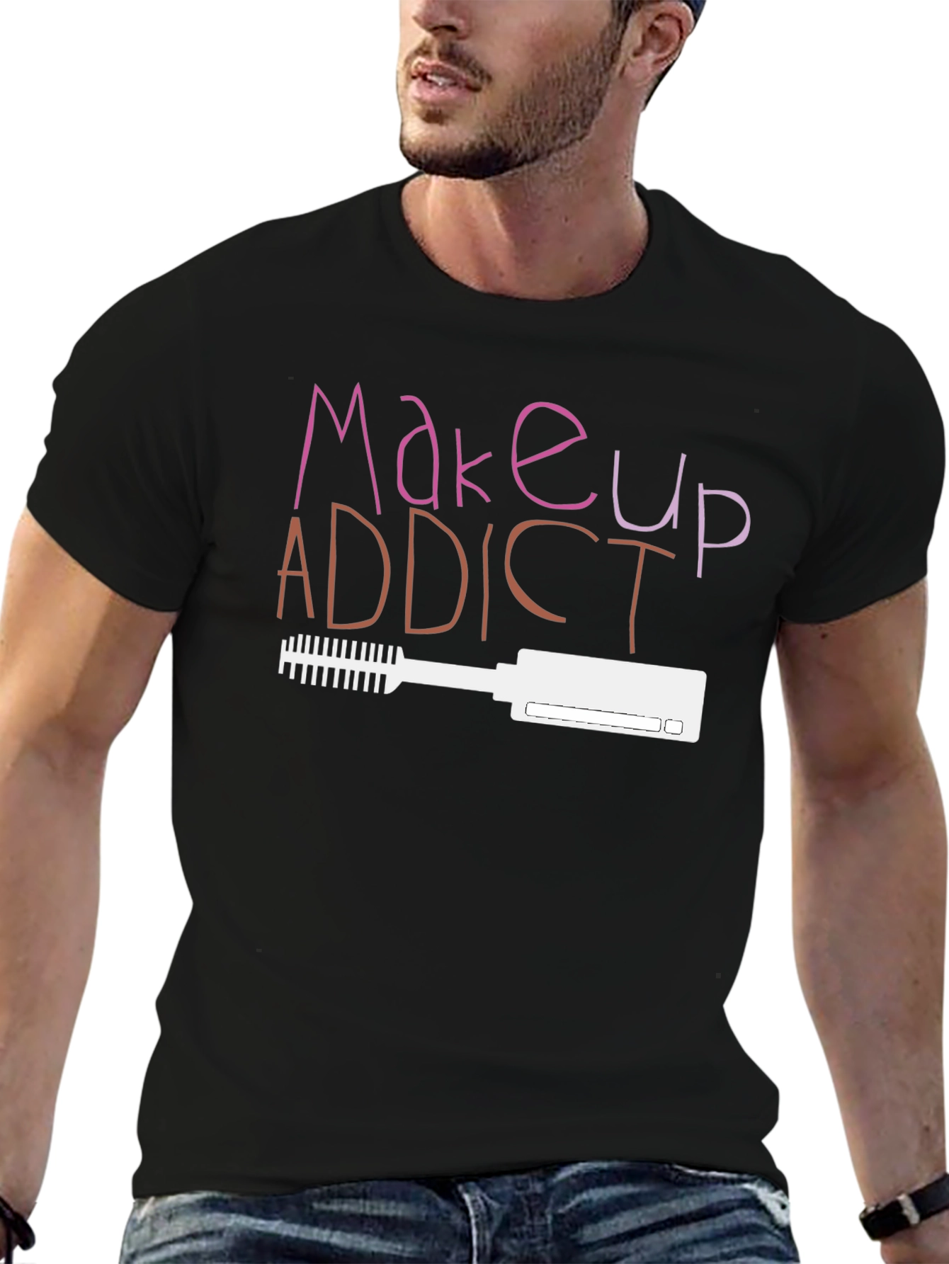Black Makeup Addict T-Shirt - Beauty Lover Tee view 6