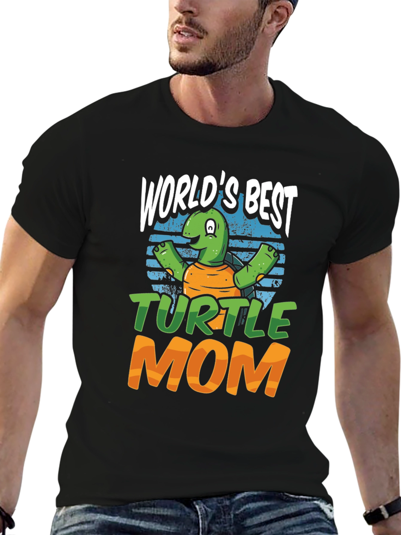 Black World's Best Turtle Mom T-Shirt view 6