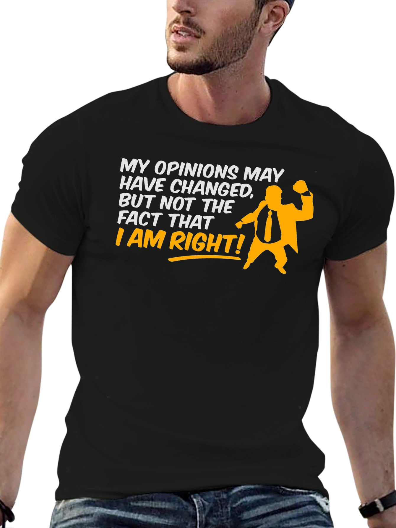 Black My Opinions Funny Humor T-Shirt view 6