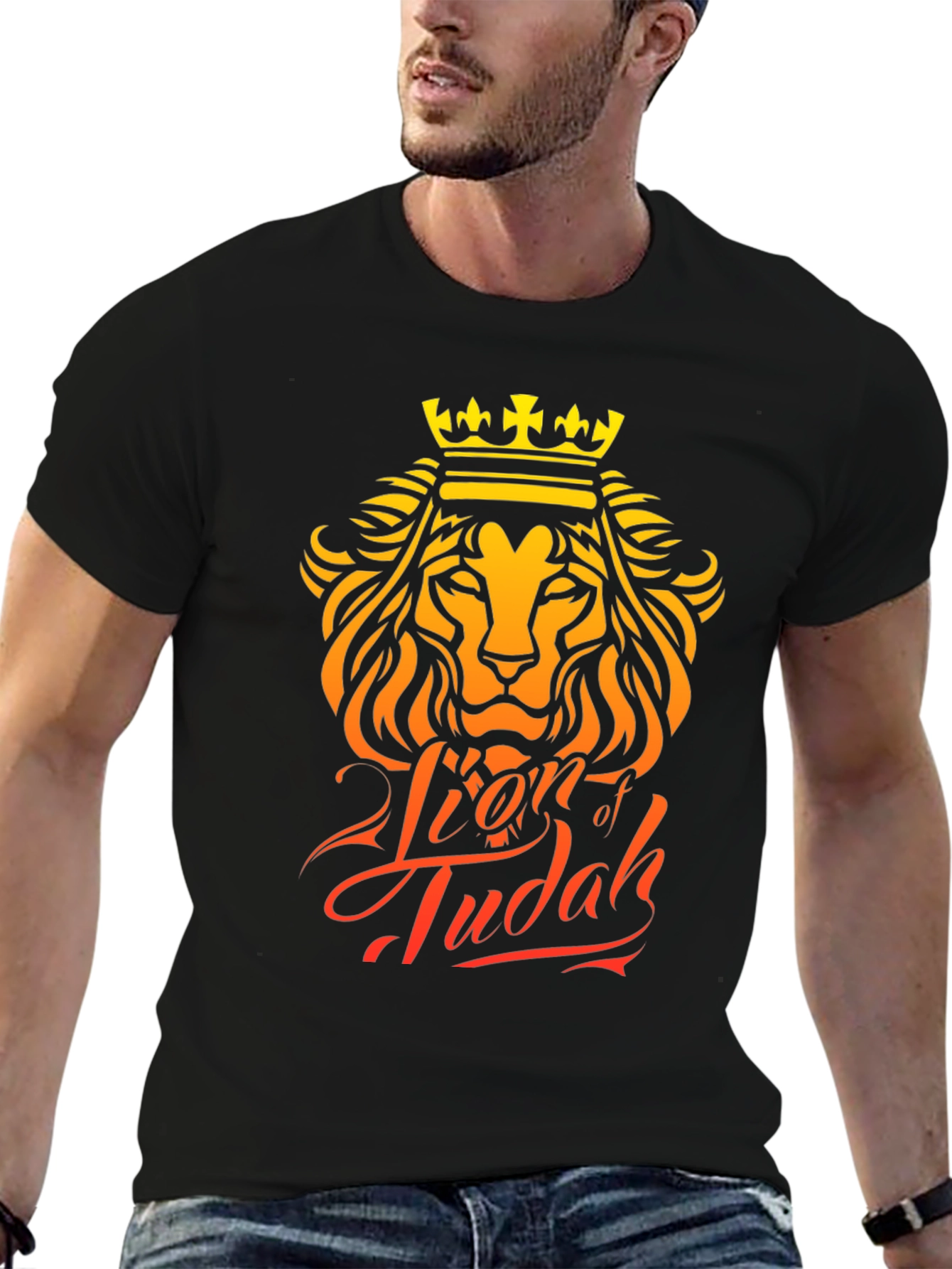 Black Lion of Judah Graphic Tee - Black view 6
