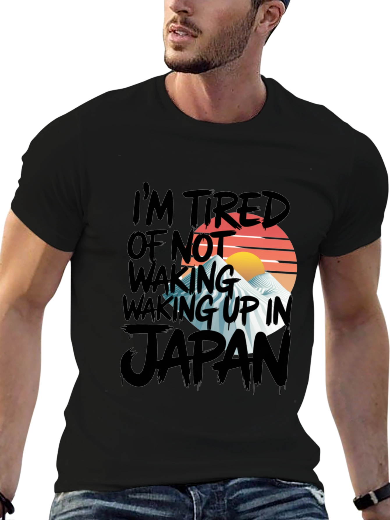 Black Japan Graphic Tee - I'm Tired of Not Waking Up view 6