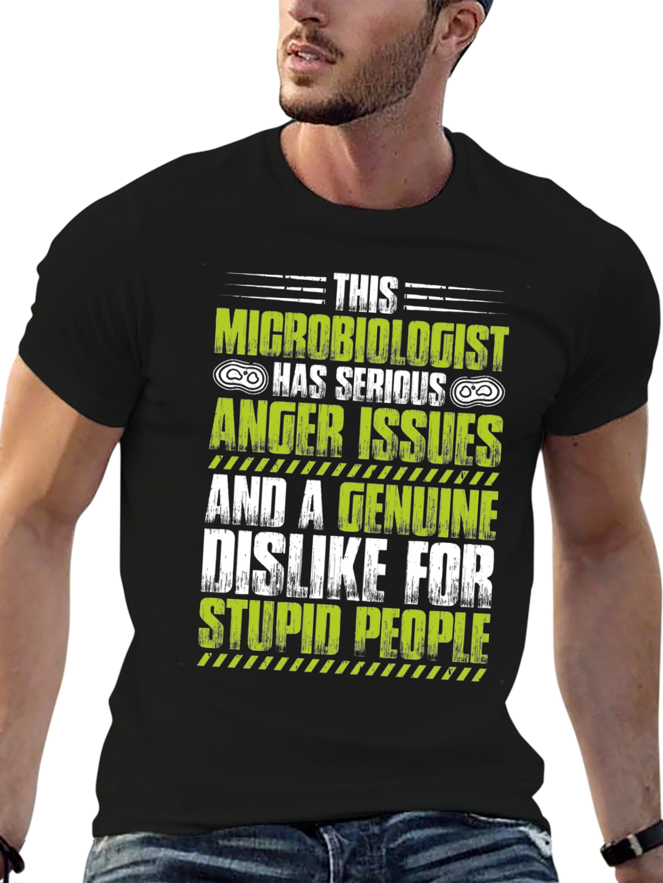 Black Microbiologist Anger Issues Graphic T-Shirt view 6