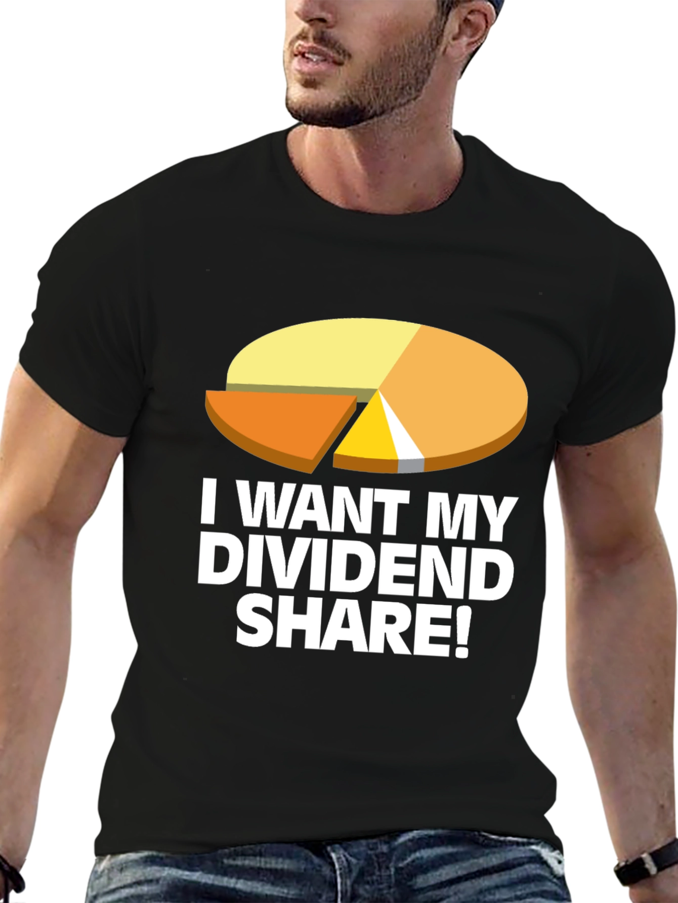 Black Dividend Share T-Shirt - Black Graphic Tee view 6