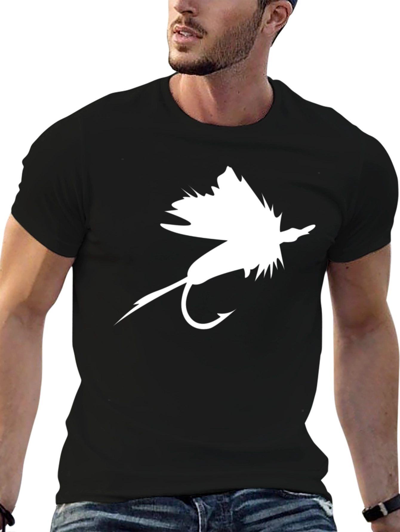 Black Fly Fishing Lure Graphic Tee - Black view 6