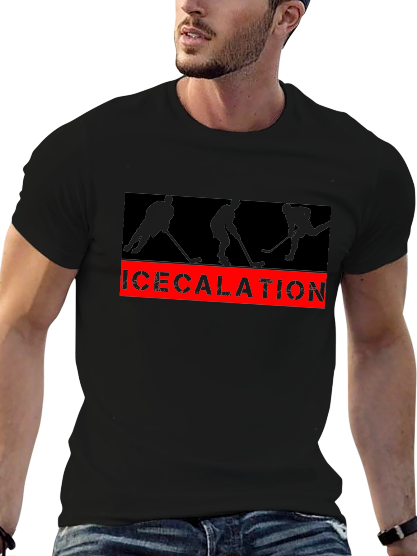 Black Icecalation Hockey T-Shirt view 6