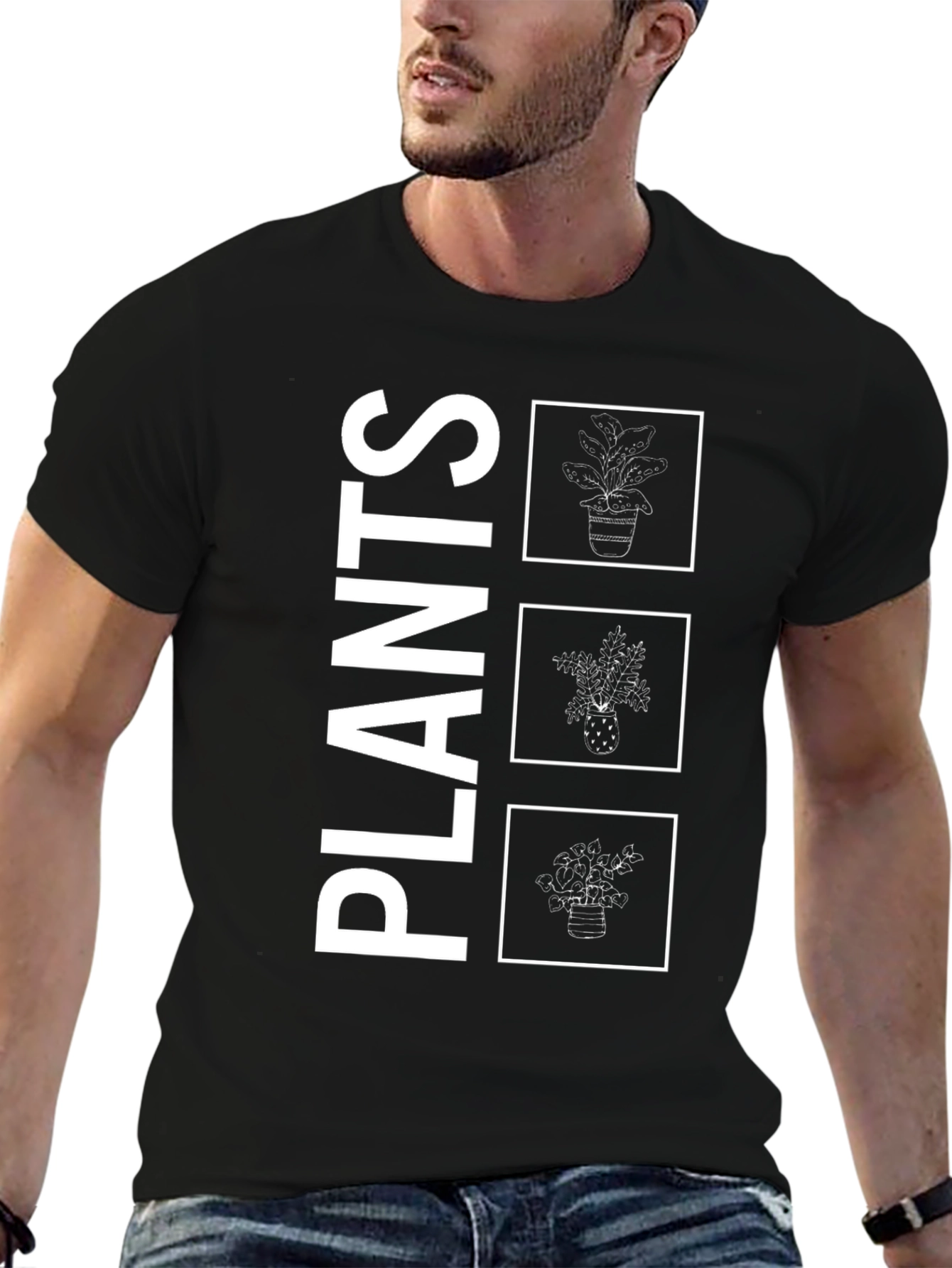 Black Plants Graphic Tee - Black view 6