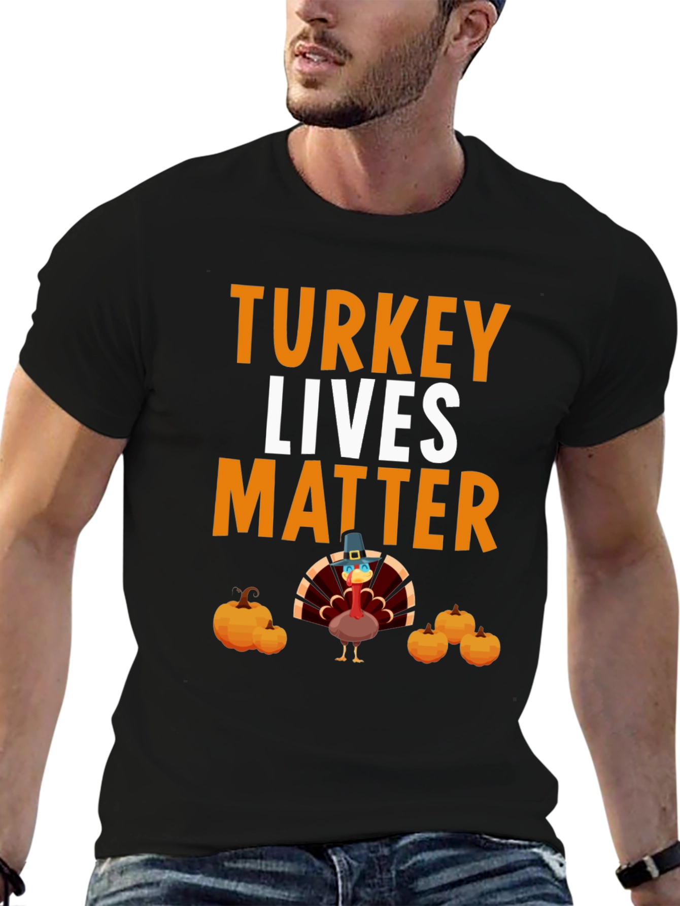 Black Turkey Lives Matter Thanksgiving T-Shirt view 6