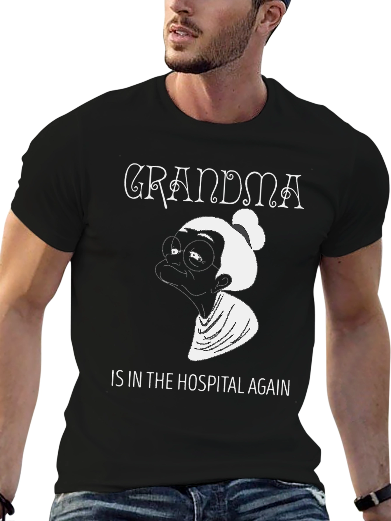Black Grandma In The Hospital Again Graphic Tee - Unisex view 6