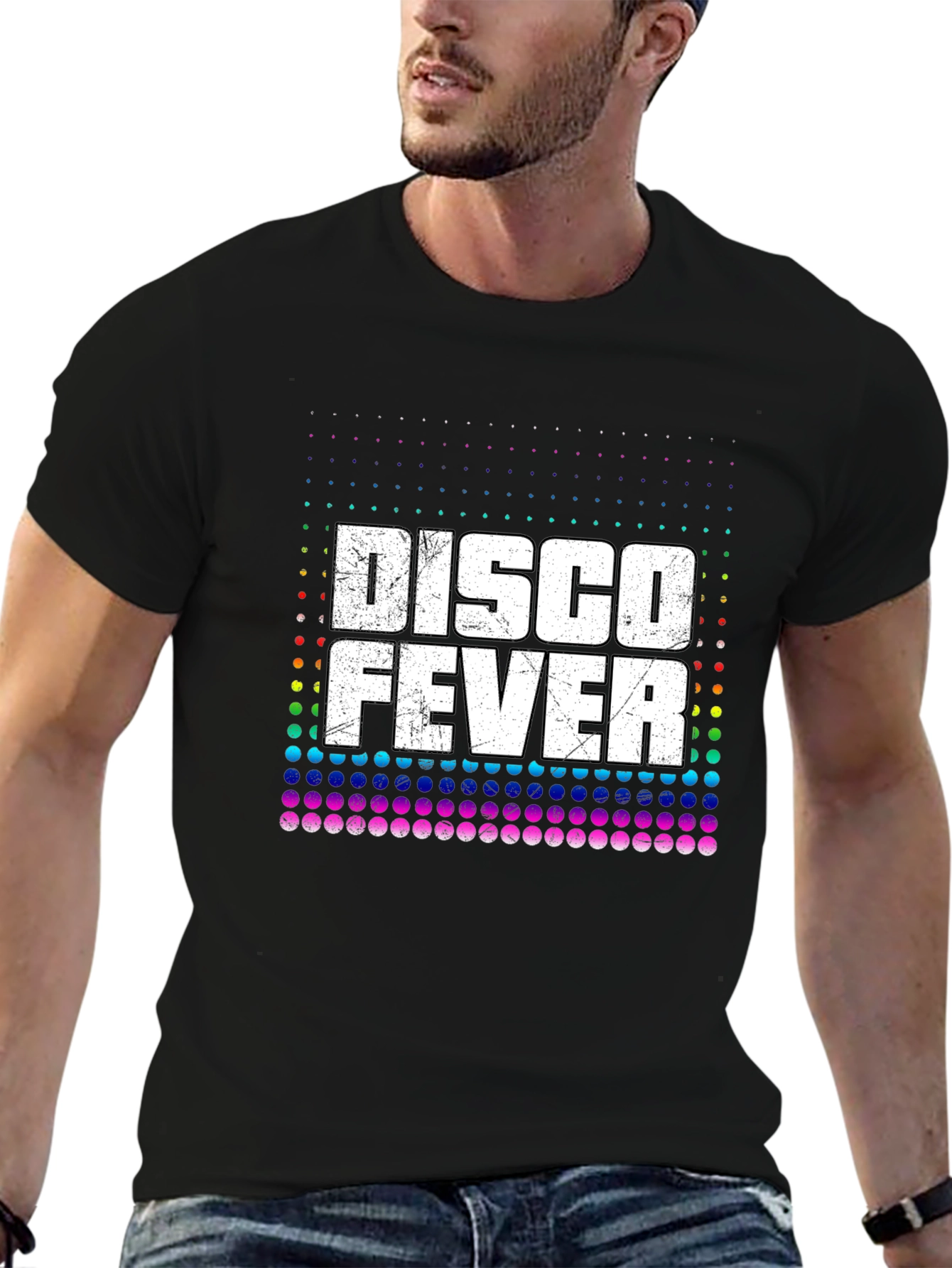 Black Disco Fever Graphic Tee - Retro Style view 6