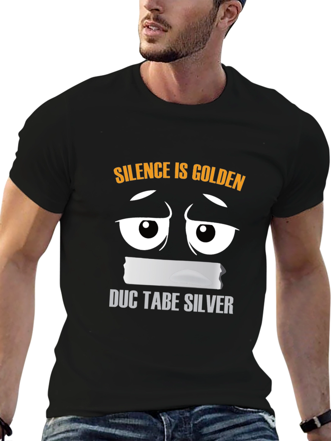 Black Silence is Golden Funny Graphic Tee view 6