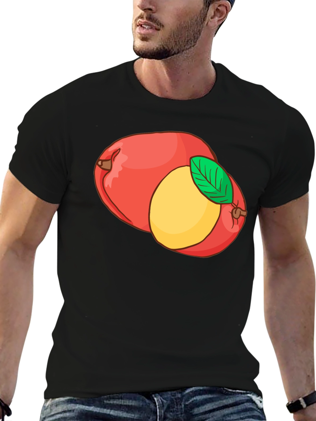 Black Mango Graphic Tee - Summer Fruit T-Shirt view 6
