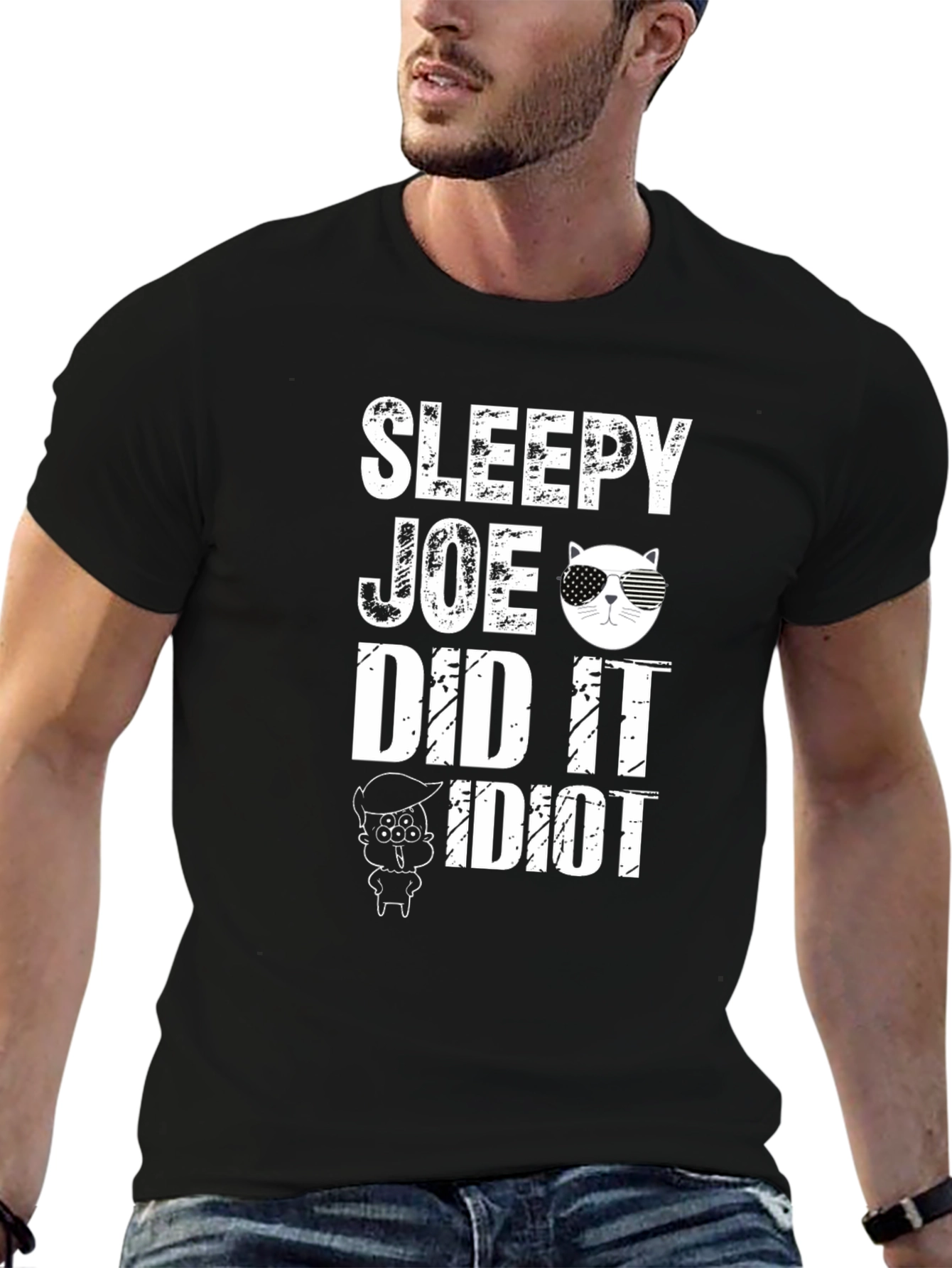 Black Sleepy Joe Did It T-Shirt view 6